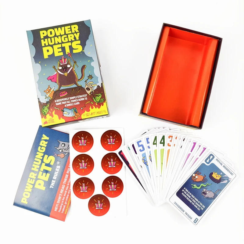 Family Gathering Power Hungry Pets Strategy Card Game, Fun Board Game Cards