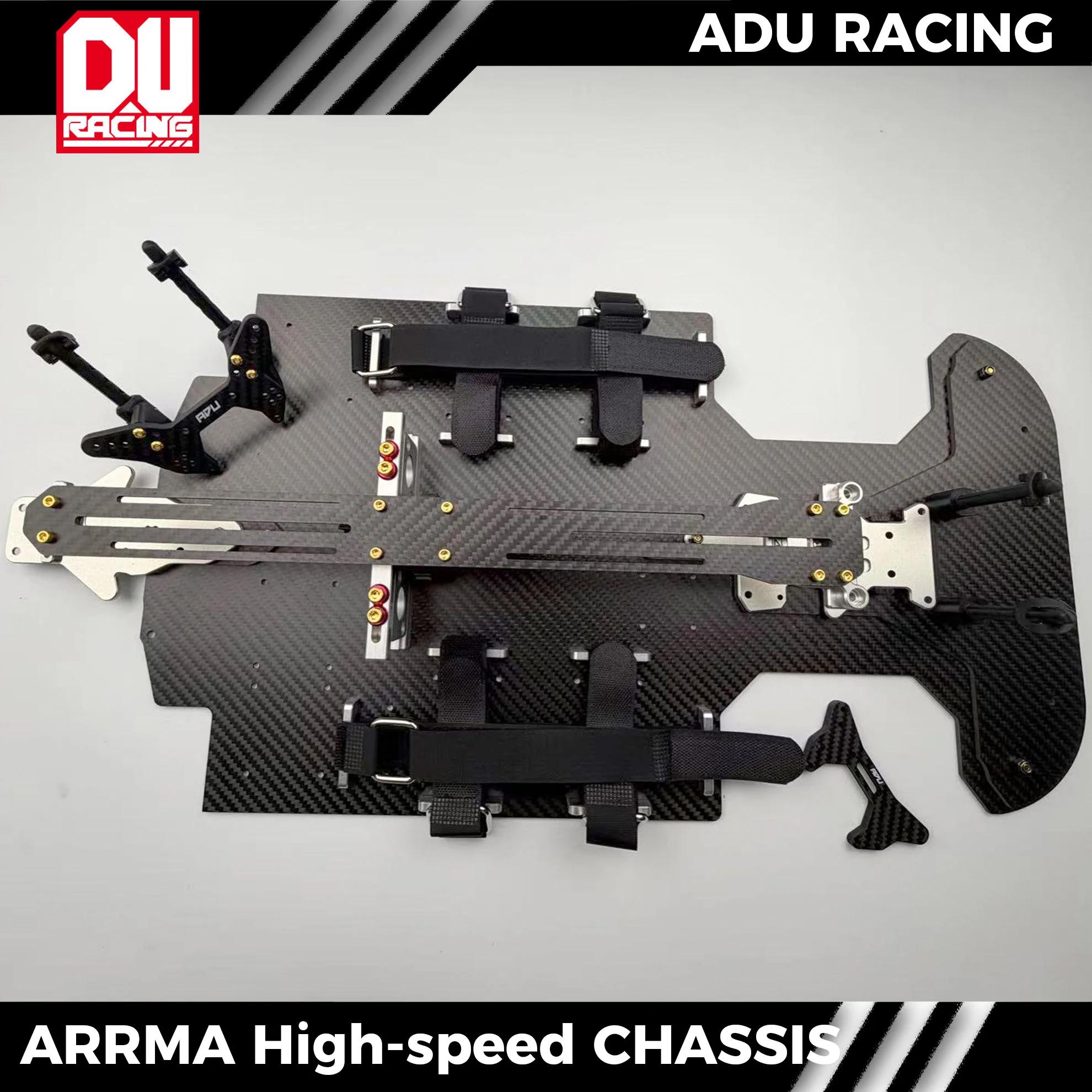 ADU RACING 3MM CARBON FIBBER 7075-T6 ALU HIGH-SPEED CHASSIS FOR ARRMA