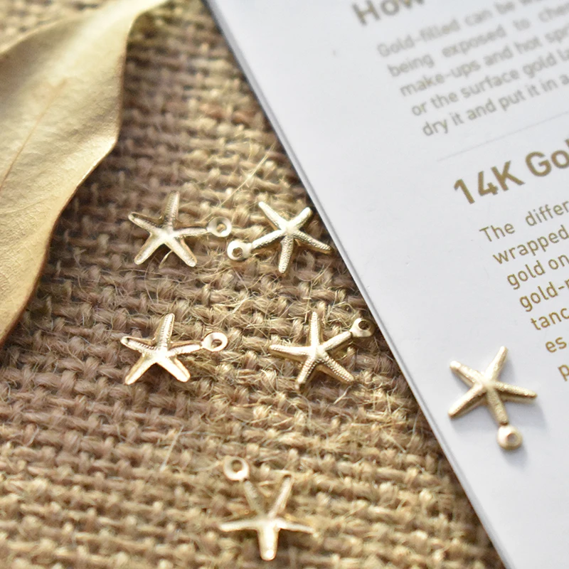 Seestern 14K Gold gefüllt Anhänger Seestern Charm Schmuck für DIY Armband Halskette Herstellung von Schmuckzubehör – Detail 20