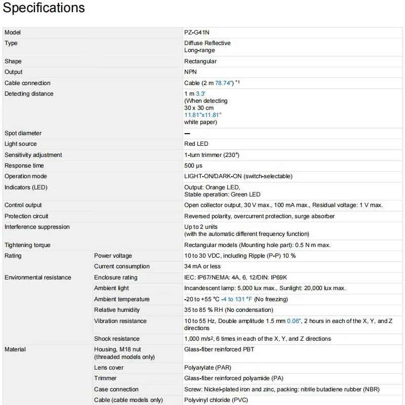 Keystar NPN光電スイッチセンサー,新品,純正,PZ-G41N