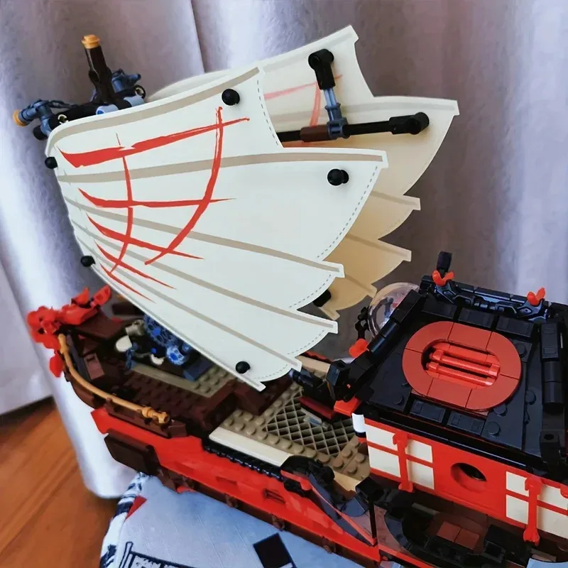 MOC Set Ninja Series Destiny Bounty Ship Building Blocks Dragon Boat Monastery Bricks Toys For Boy Children Christmas Gift 71705