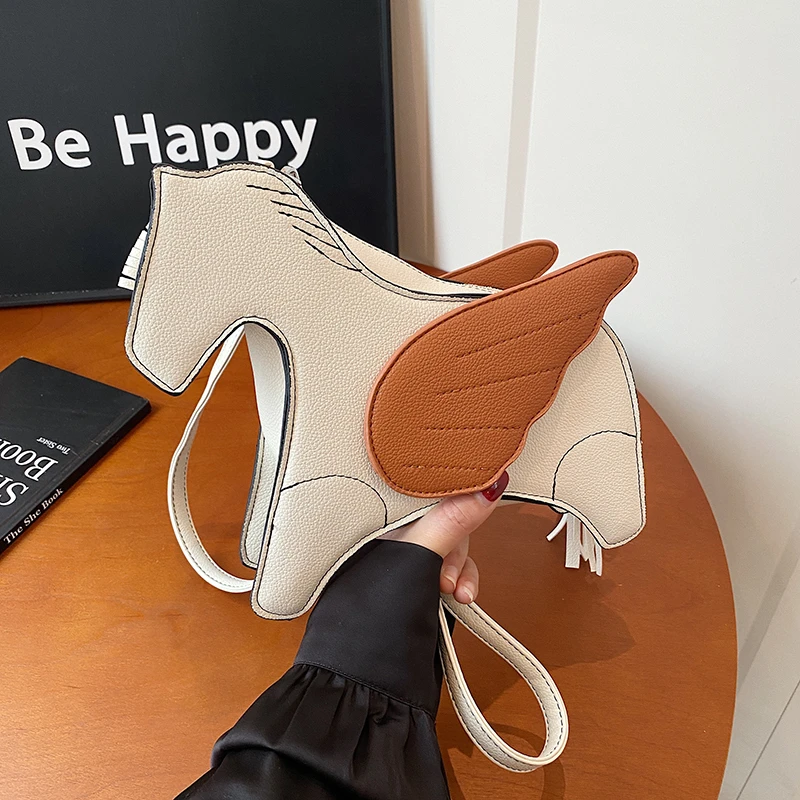 

High Quality Women PU Leather Shoulder Bag Fashion Horse Shape Handbags Crossbody Bags for Women Casual New Female Messenger Bag