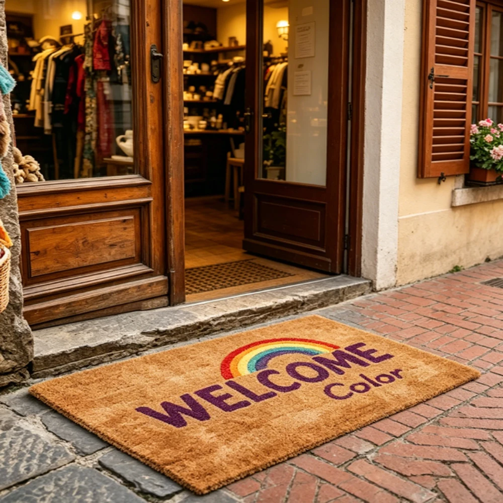 Business Welcome Mat Personalized Company Shop Logo Rug For Indoor Outdoor Business Decor Gift For New Opening