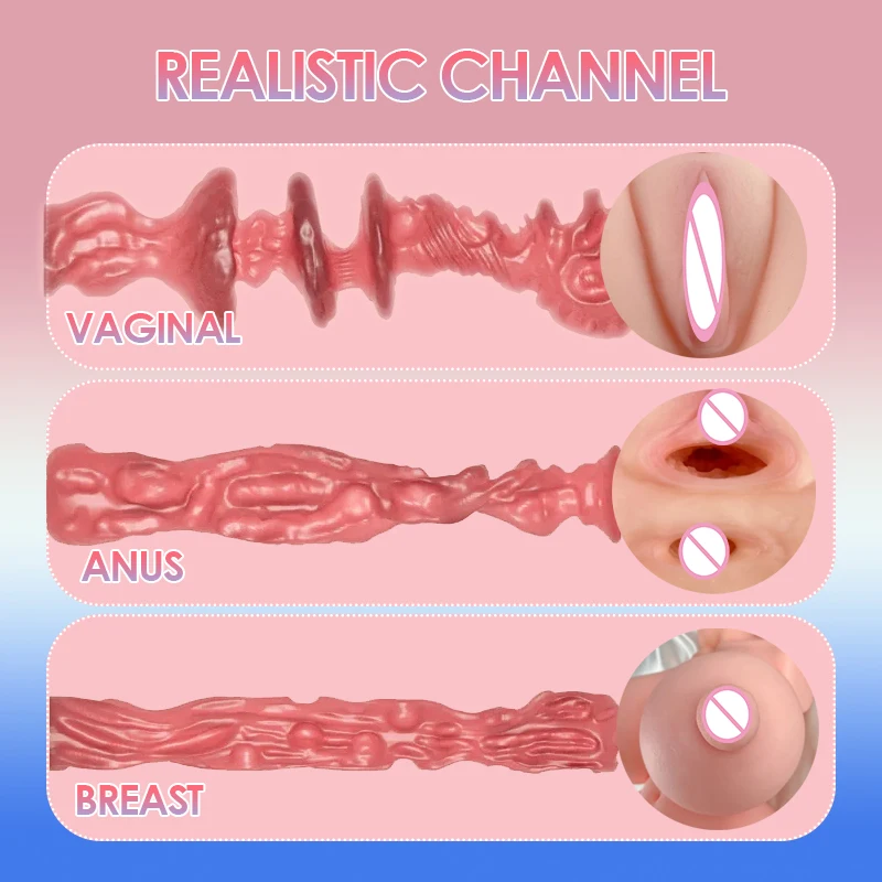 HESEKSE Four Channels Breasts Adult Sex Toys Breast Sex Toy For Nipple Lovers With Vagina Anal Soft Breast Big Ass Sex Oral Toys