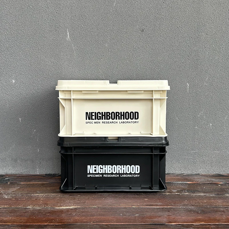 Industrial Style NBHD Trendy Plastic Storage Box Acrylic Board Stackable Turnover Desk Top Storage Box for Bedroom Organization