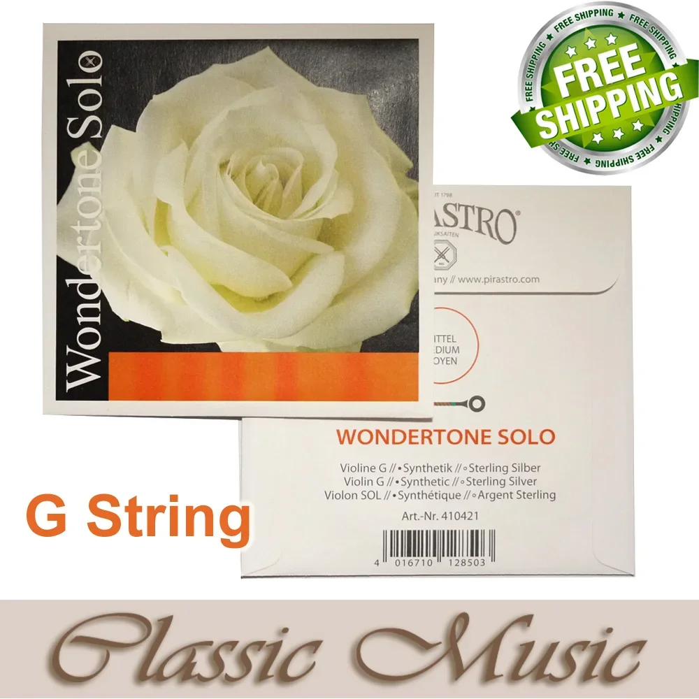 Pirastro Wondertone Solo Violin Strings Full Set With Synthetic A (410021) ,Ball End, Original Made in Germany