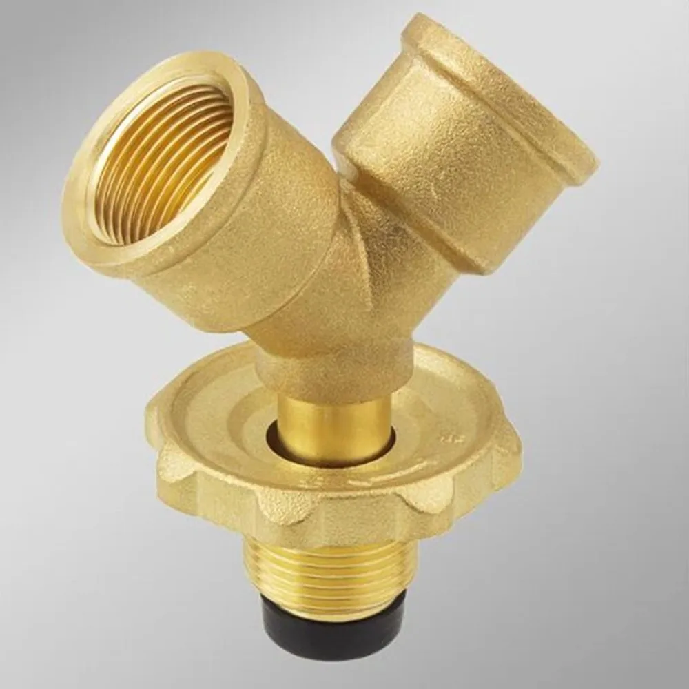 Brass Valve Fittings 4-point with switch Three way valve stress relief Y-shaped Gas Splitter Adapter Liquefied gas tank