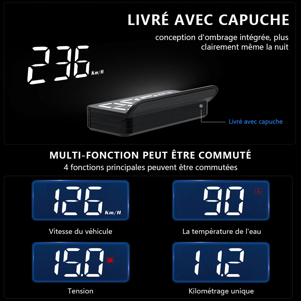 WYING OBD2 Affichage Tete Haute Pour Voiture GPS Compteur De Vitesse Projecteur Soutien De Survitesse Alarme Voiture Accessoire Auto électronique Gadget