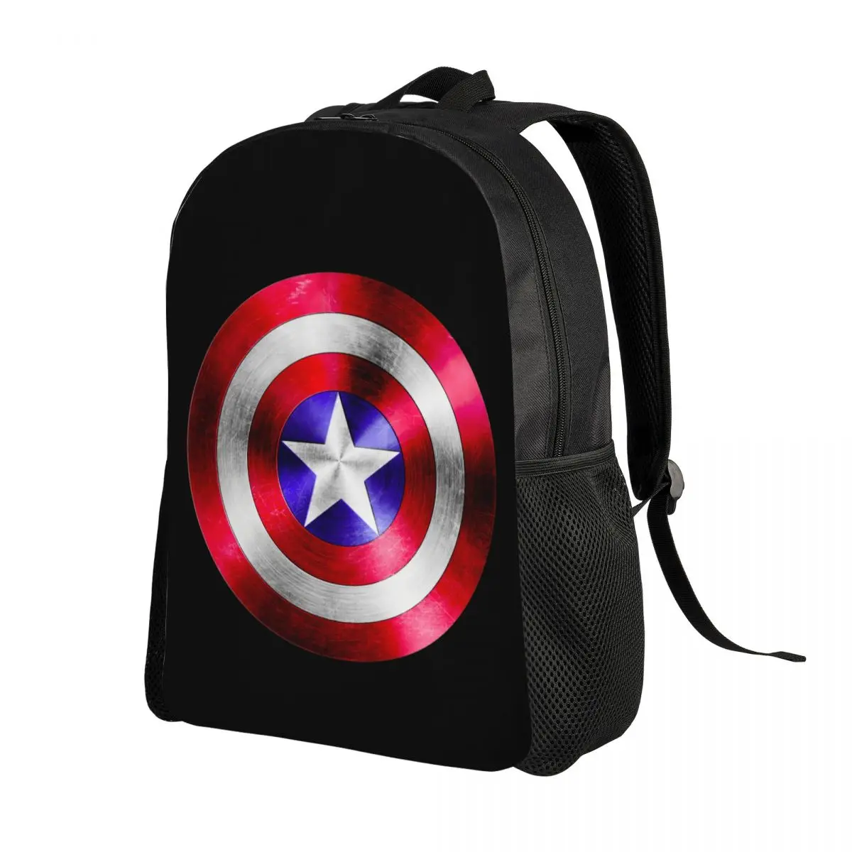 Custom Captain America Backpack for Girls Boys Shield Superhero School College Travel Bags Bookbag Fits 15 Inch Laptop