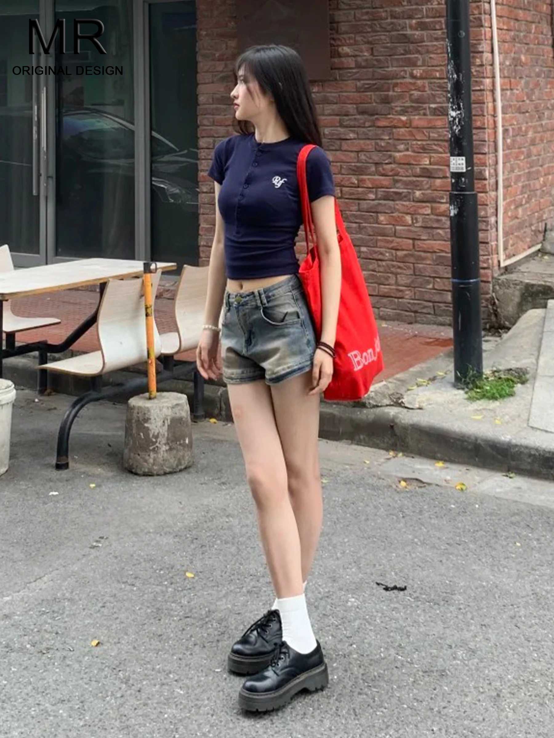 

Ретро-джинсовые шорты в американском стиле, женские летние укороченные джинсы с высокой талией, повседневные джинсы с высокой талией и карманами