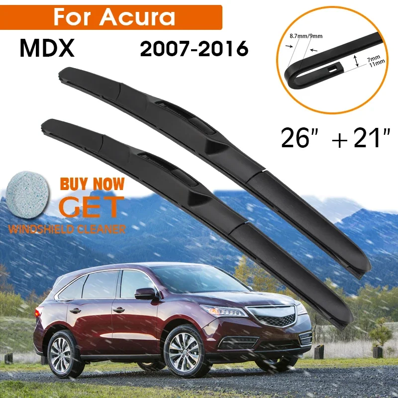 

Автомобильная щетка стеклоочистителя для Acura MDX 2007-2016, резиновая силиконовая заправка для лобового стекла, стеклоочиститель 26 "+ 21" с левым рулем и правым рулем, автоаксессуары