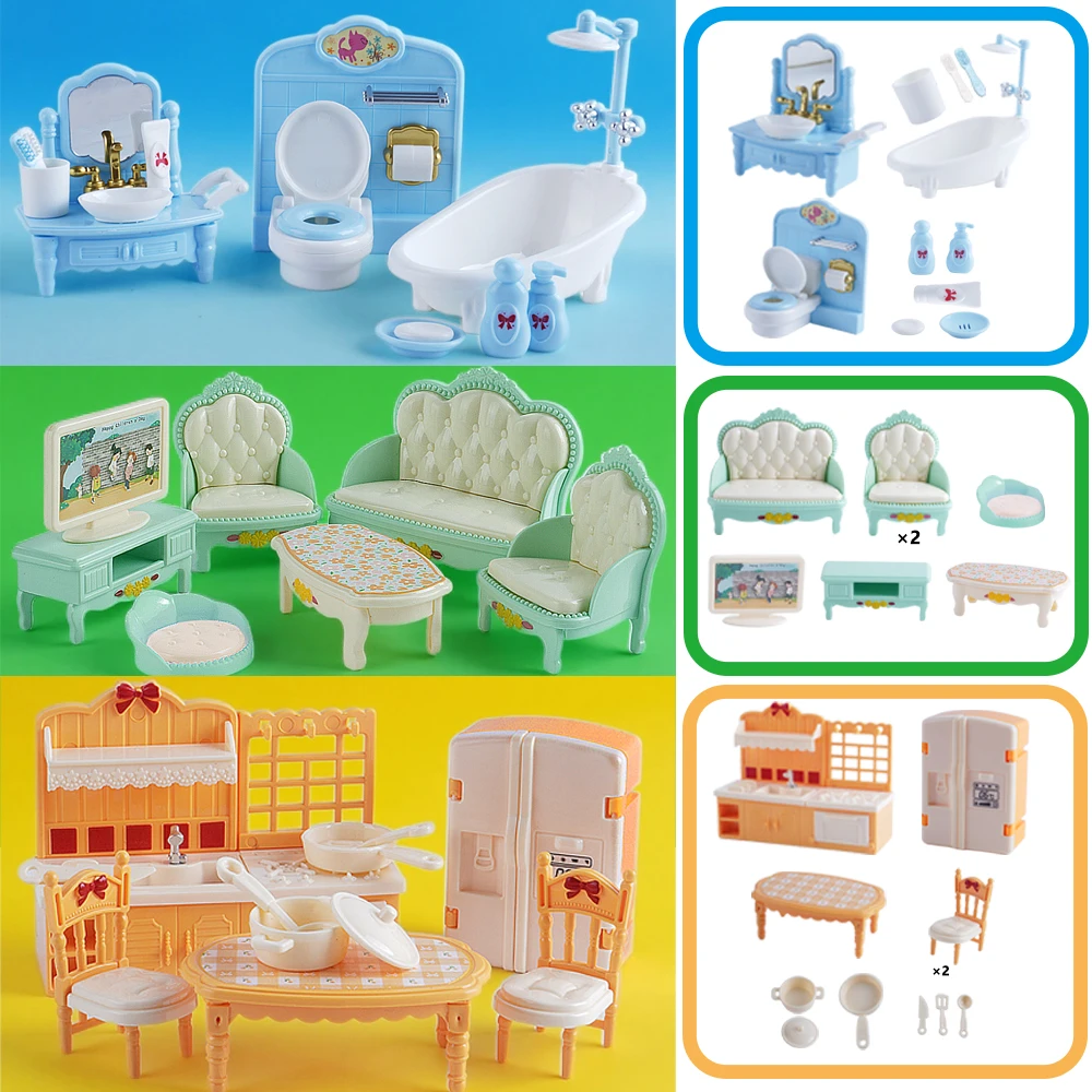 1/12 Mobili in miniatura Cucina Maiale Elefante Baby Animal Bagno Modello Casa delle bambole Mini Soggiorno Ornamento Casa da gioco Giocattolo Regalo