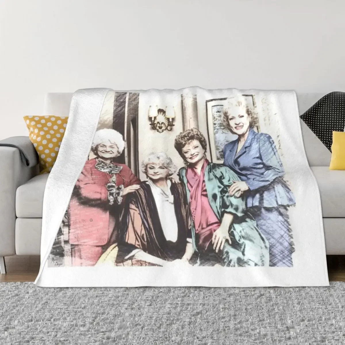 

The Golden Girls 80s Vintage Throw Blanket Flannels Plush Retros For Sofa Thin Blankets