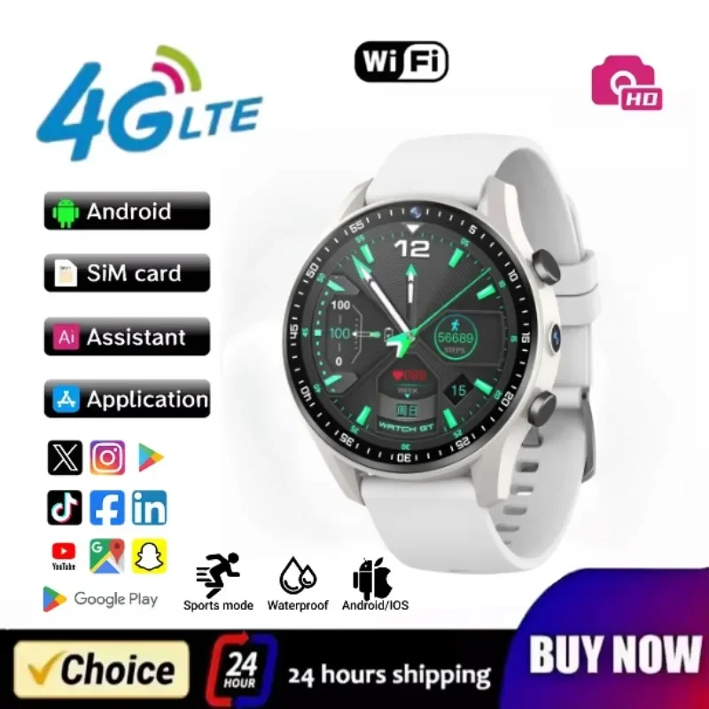 

SIM Dual camera Smartwatch A7128G4Gsmartwatch Video Call Trail tracker with Wifi GPS waterproof Google Play Store for men