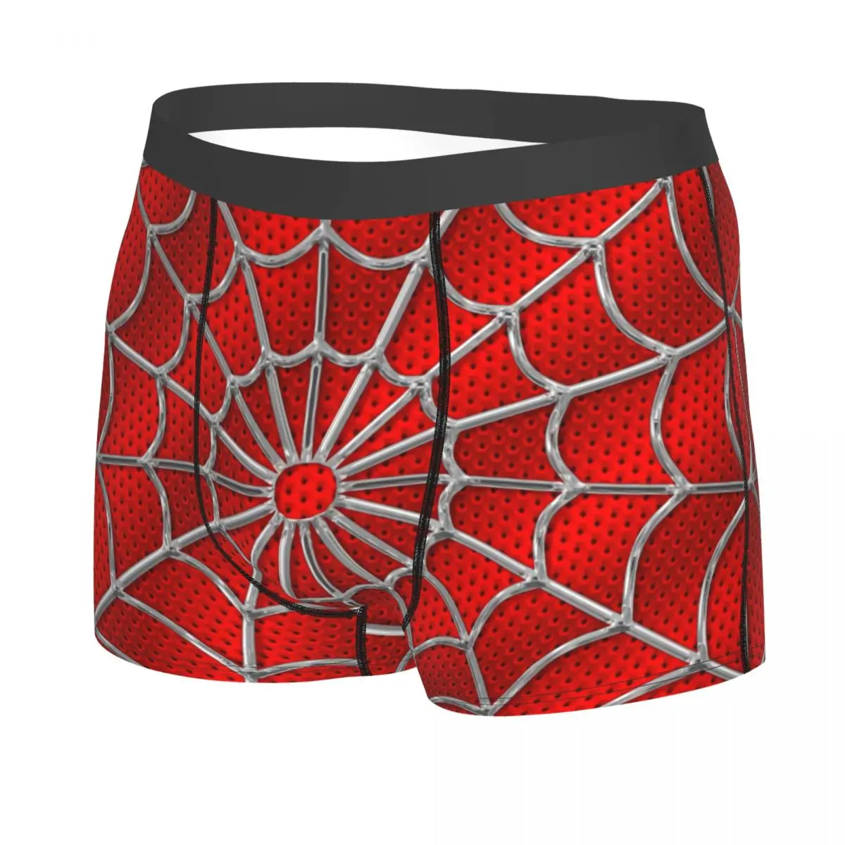 Custom Classic Red Spider Web Pattern Underwear Male Print Boxer Shorts Panties Briefs Breathable Underpants