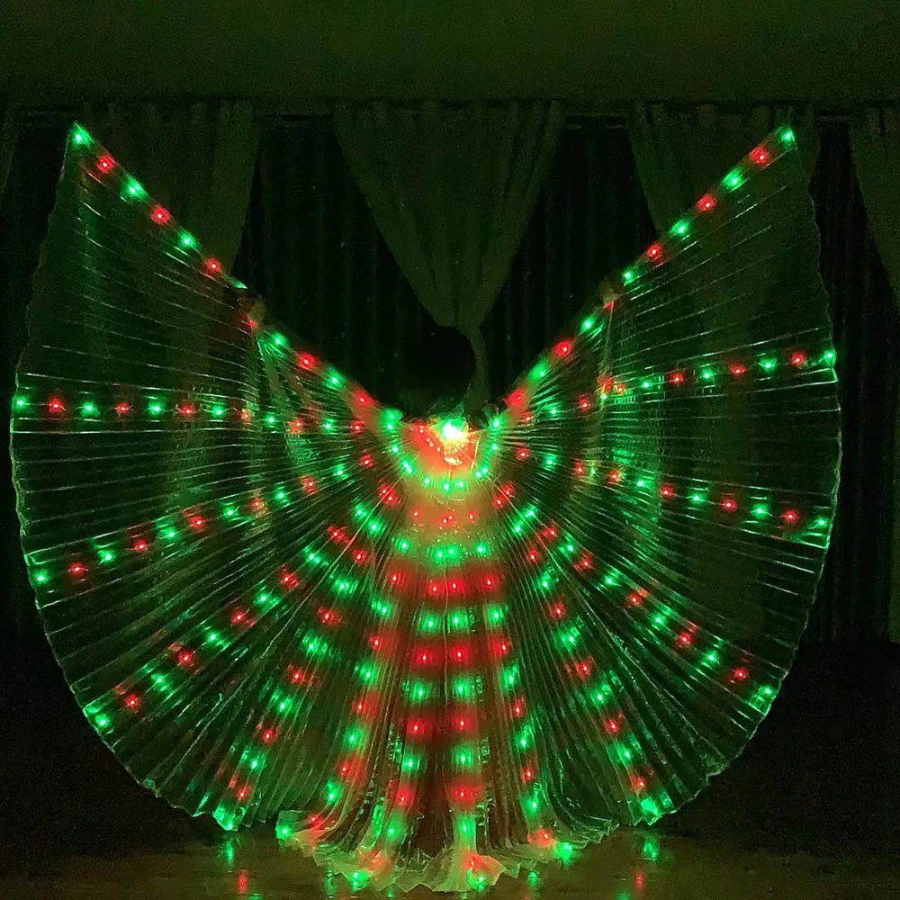 

RGB LED Wings Performance Fluorescent Butterfly Isis Wings Belly Dance Glowing Dancing Costumes Show With Remote Controler Adult