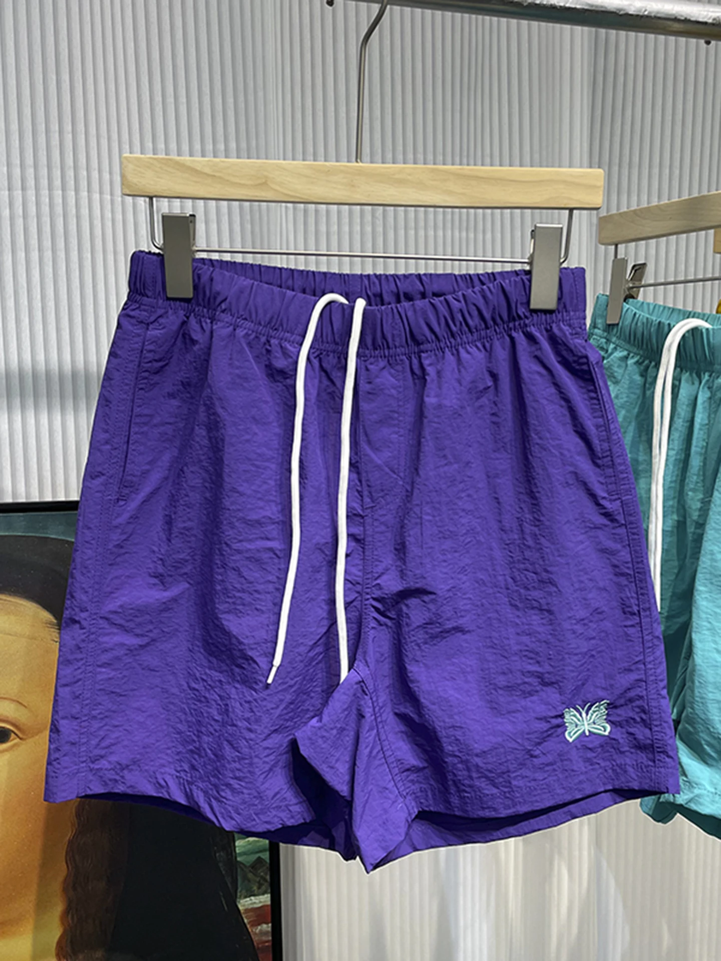 Qui Dry orts Men's Summer Outdoor Sports  Embroidery Faion Beach Pants Breathable Straight Leg Casual Trousers