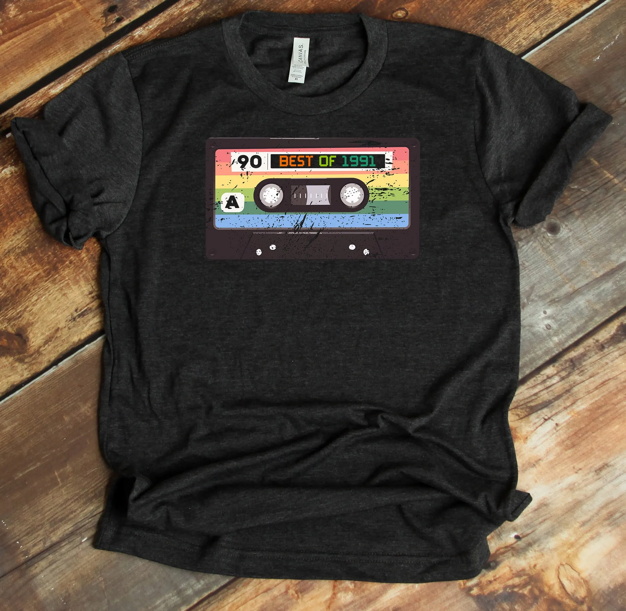 

Born In 1991 T Shirt Birthday Cassette Tape Retro 90S