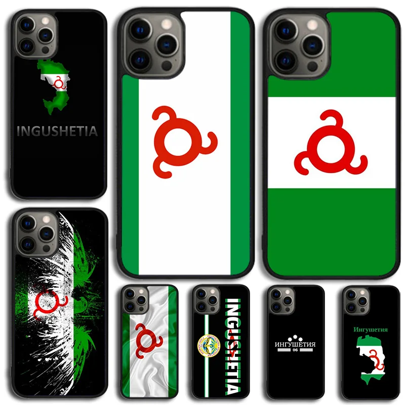 Ingushetia Flag Phone Case Cover For iPhone 16 15 14 SE 2020 XR XS 11 12 13 Mini Pro MAX Plus