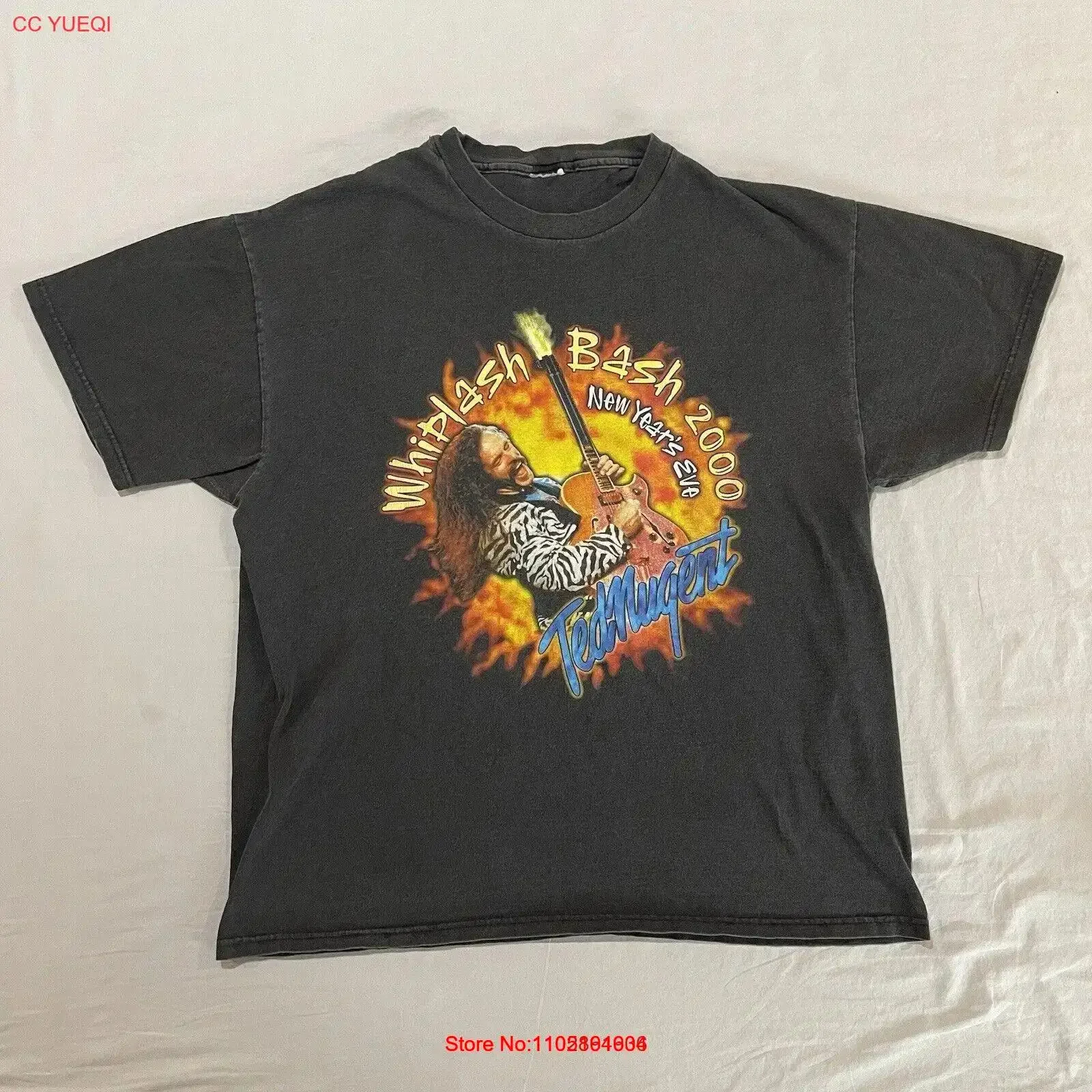 Vintage Ted Nugent Whiplash Bash Tour T Shirt Mens L XL 2000 Double Sided vintage Washed homme Comfortable streetwear