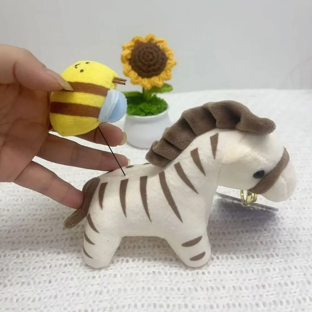 Kolekcja pluszowych zawieszek w kształcie konia z bawełny PP, puszyste, kreskówkowe zwierzątka, breloczki do kluczy z koniem, ozdoby, kreskówkowe lalki konie, kółka na klucze.