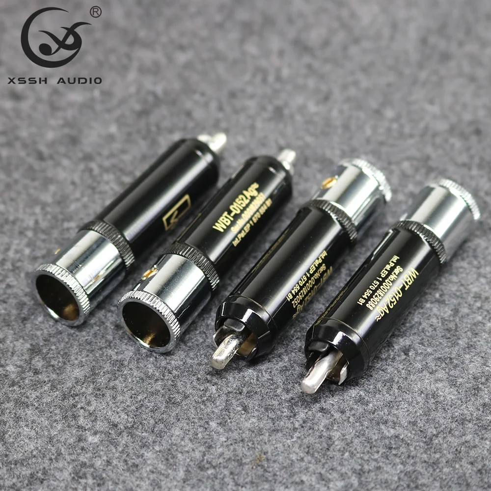 8pcs RCA 0152AG XSSH 오디오 YIVO 하이 엔드 HIFI DIY 실버 도금 남성 오디오 RCA 플러그 커넥터 잭 오디오 케이블 코드