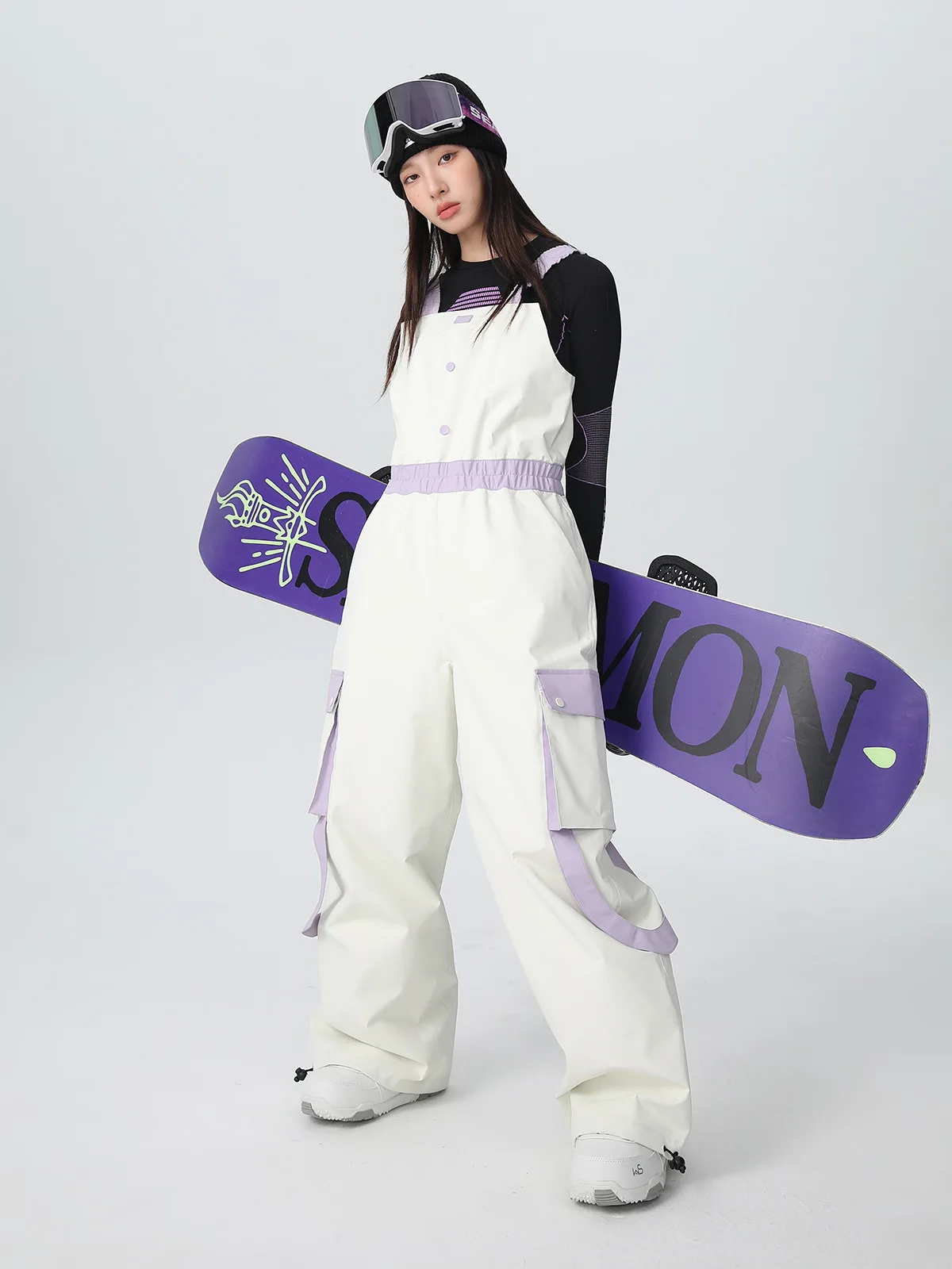 SEARIPE 2025 レディース ワークウェア ハイライズ スキー オーバーオール - 3L 防水 完全密閉 ビブパンツ アルペン＆フリースタイル スノーボード用