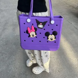 Bolsa Bogg, accesorios grandes, 3 uds., Mickey Minnie y Kuromi, dijes, bolso, hebilla decorativa, celebridad, mismo estilo, dijes MINISO