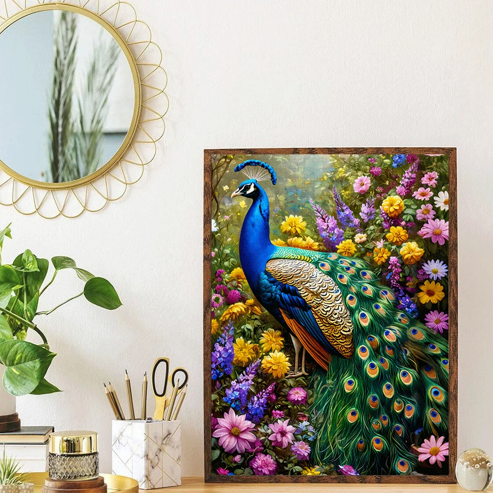 鳥や孔雀が描かれた大型パズル 1000 ピース。大人に最適です。 家族へのギフトに最適な、これらのインタラクティブなゲームは、