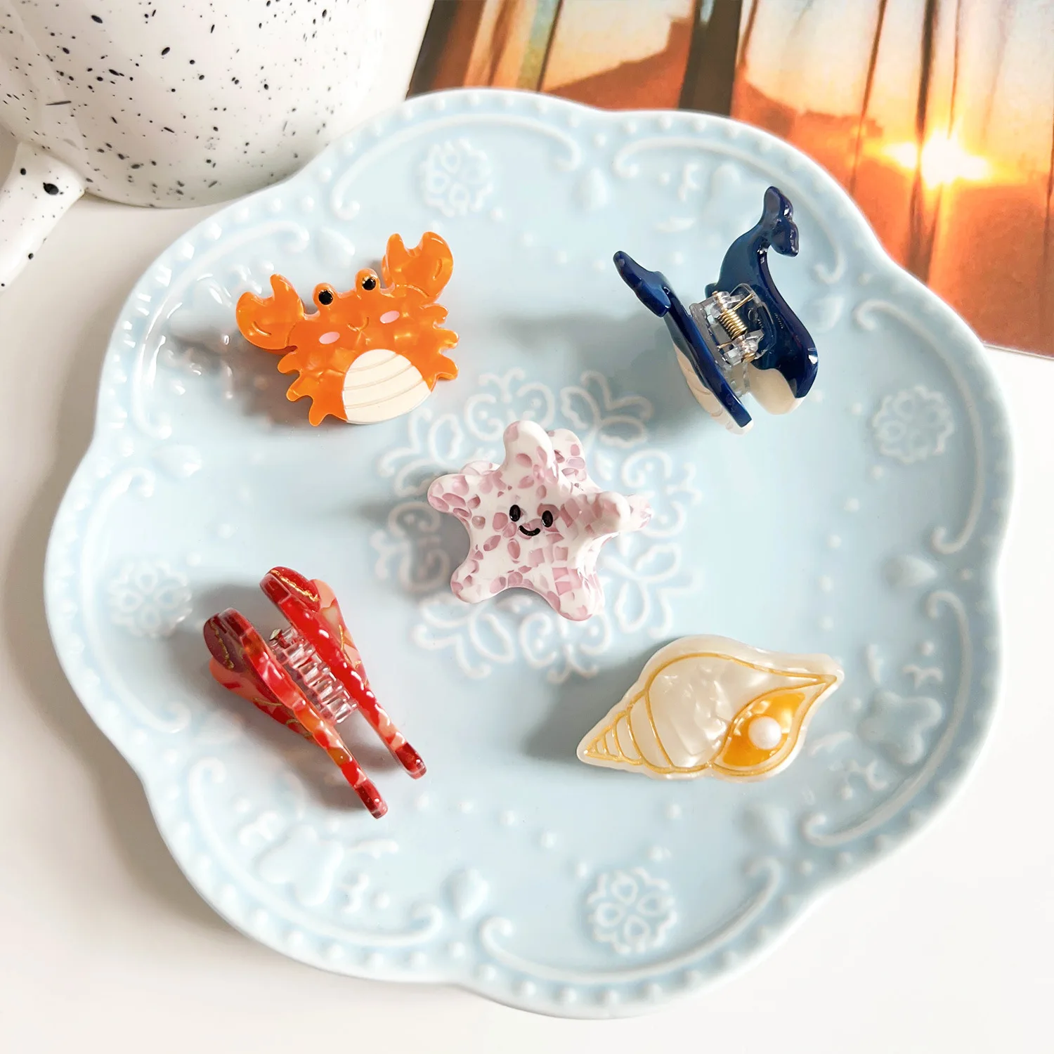 2025 Instagrammable Sea Animal Shark Clip Mini artiglio per capelli in acetato Accessorio per acconciatura per panino mezzo updo