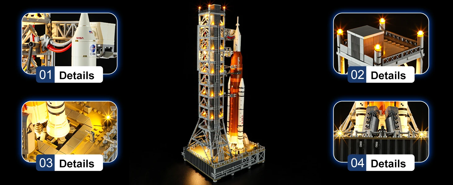 Hprosper LED Light for 10341 NASA Artemis Space Launch System Decorative Lamp With Battery Box (Not Include Building Blocks)
