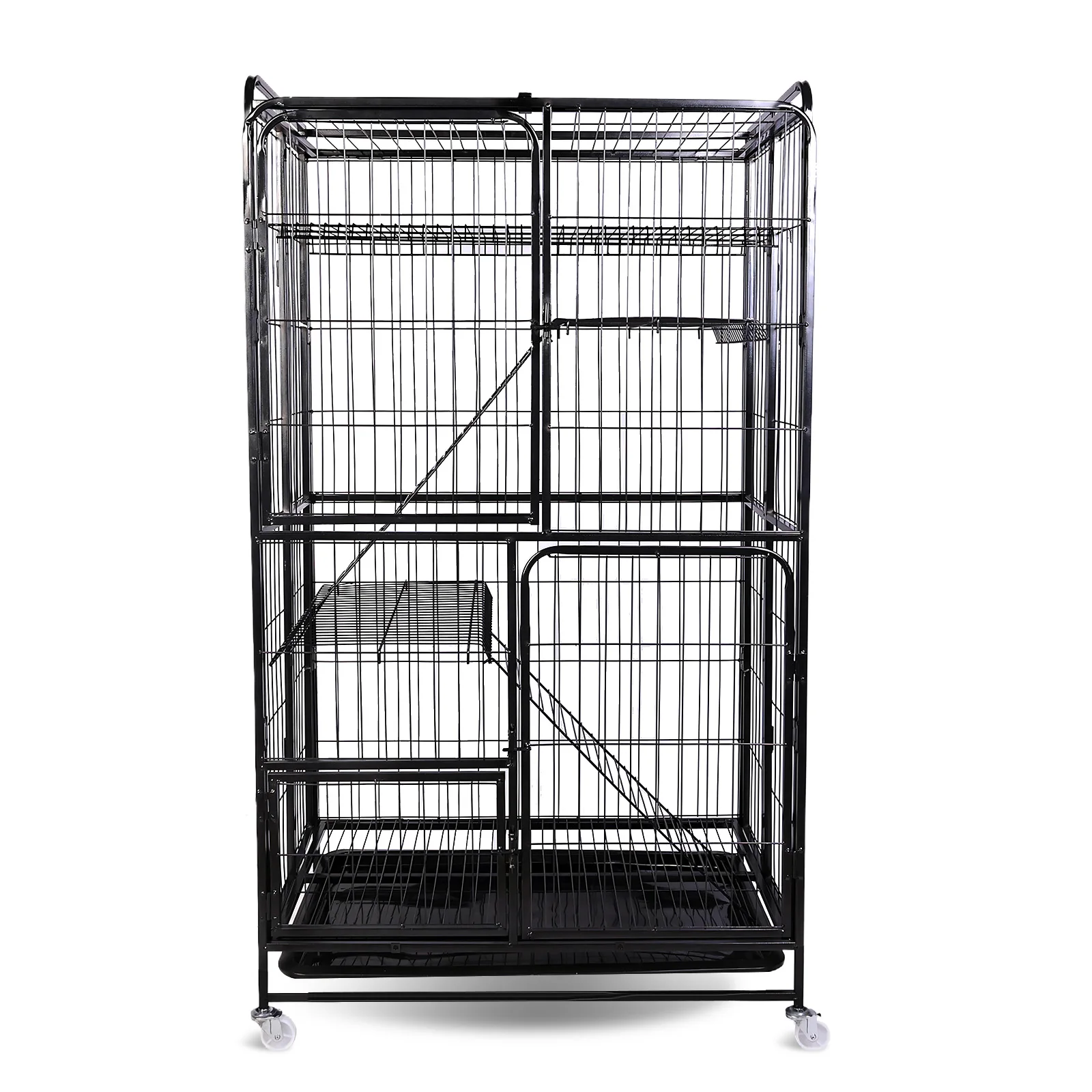 Large Collapsible 4 Tier Cat Playpen with Wheels