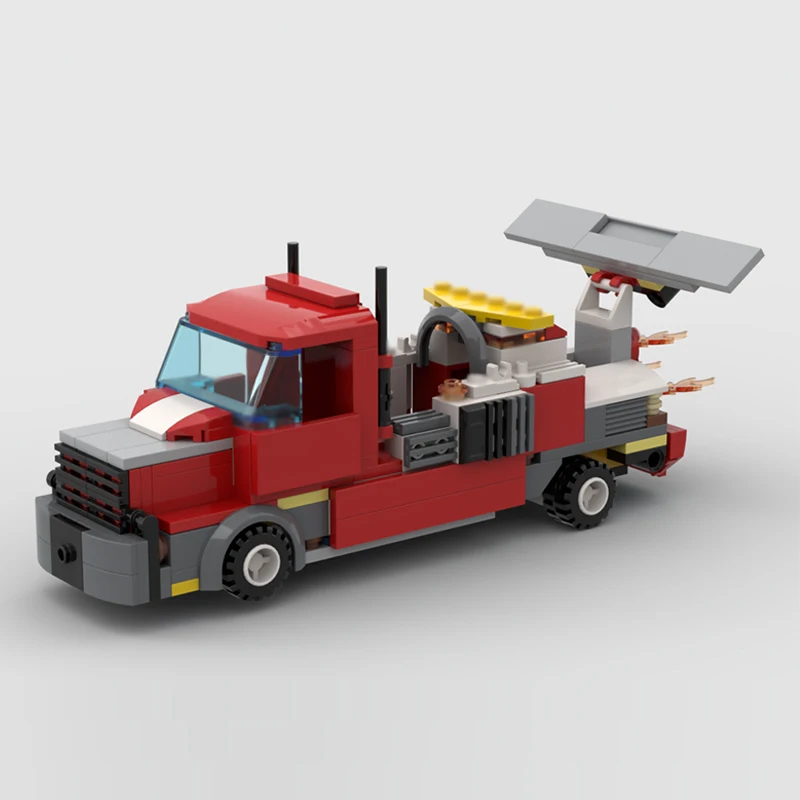 Stadt Auto Modell MOC Bausteine Stunt Leistung Jet Truck Modulare Technologie Kinder Urlaub Geschenke Montieren Spielzeug Anzug