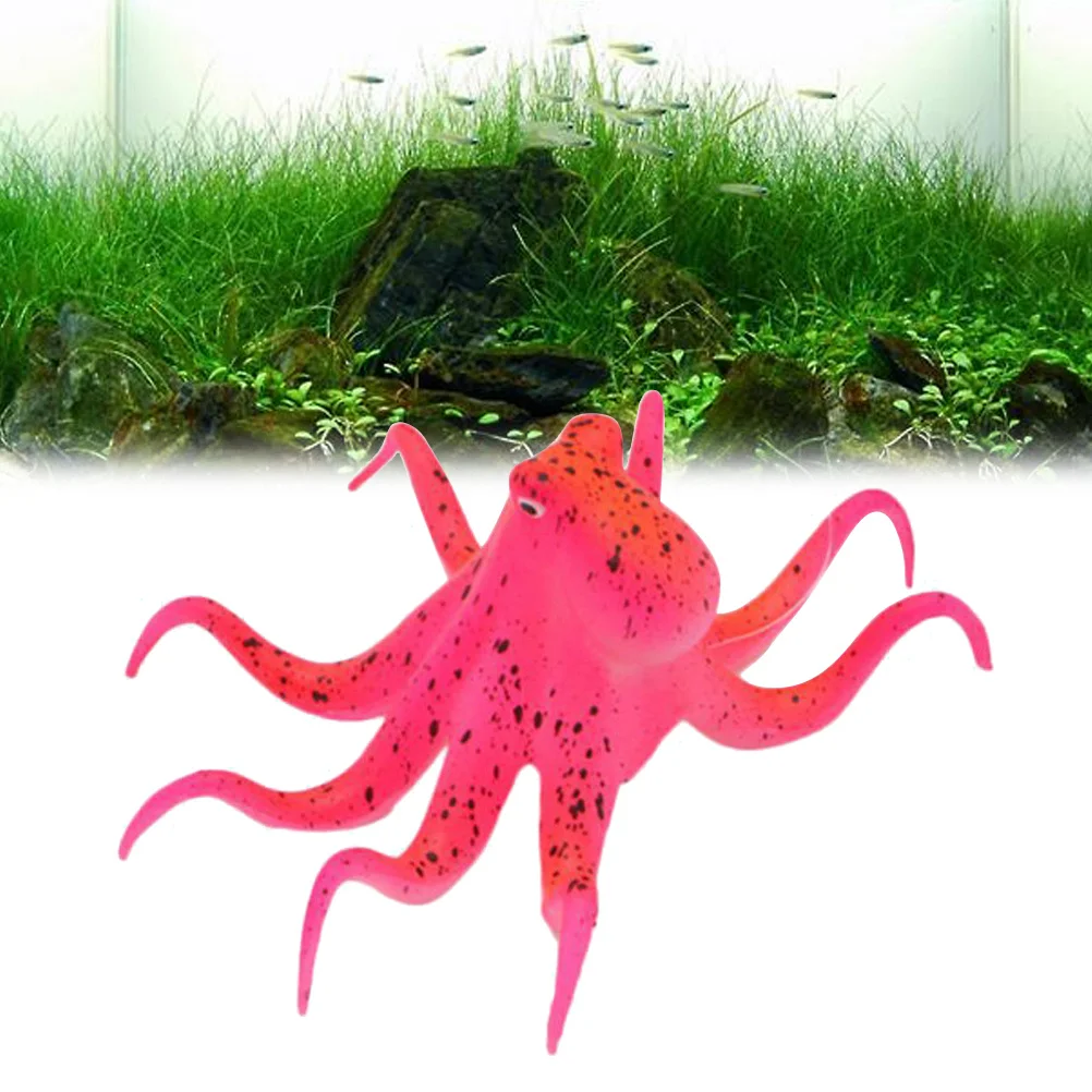 

Red Simulation Octopus Aquarium Decor Fish Tank Decoration Silicone Non-Toxic Fluttering For Fish Tank Modeling