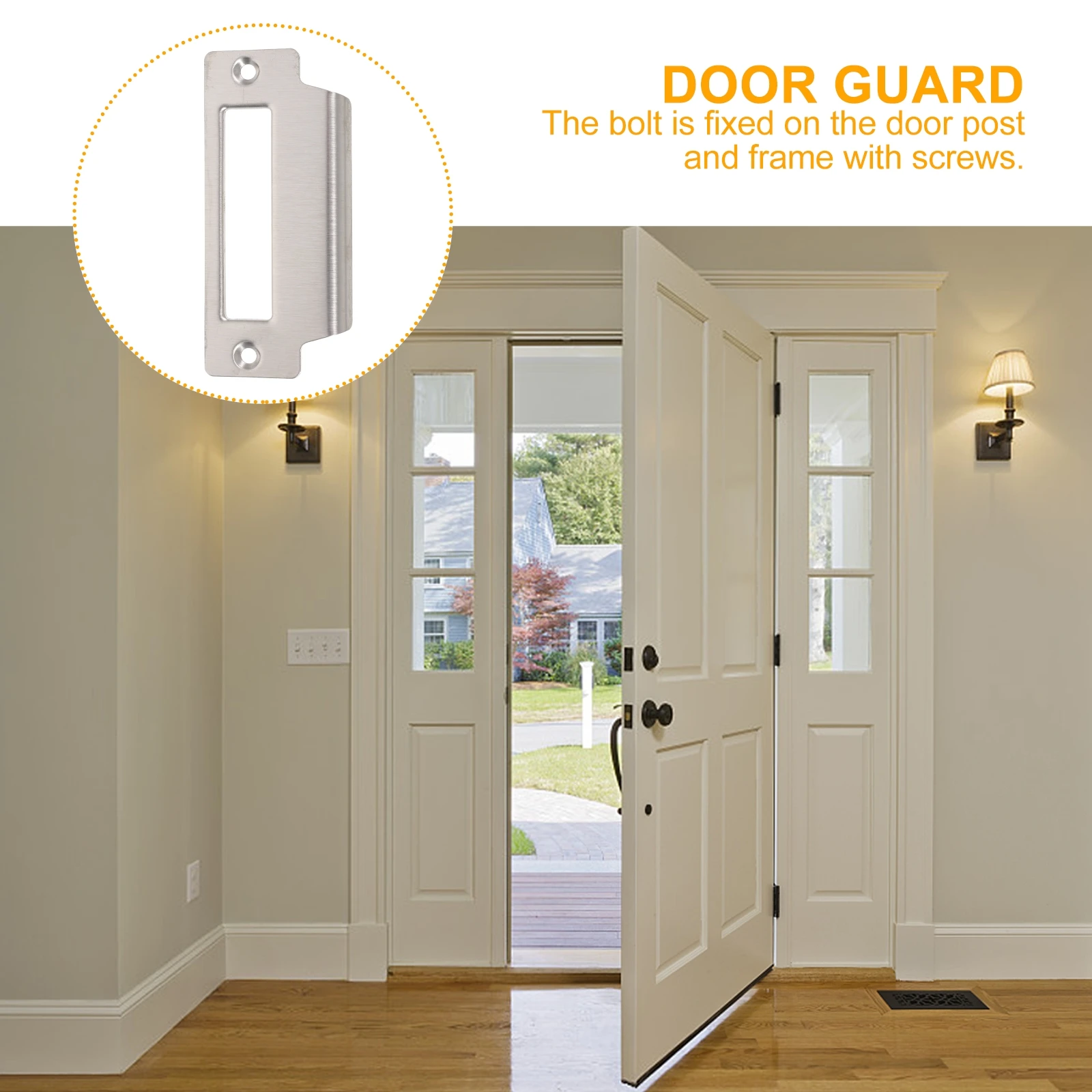 1 set di accessori per serratura della porta Piastra di rinforzo in acciaio inossidabile Dispositivo di sicurezza Piastre di protezione Hardware per porta