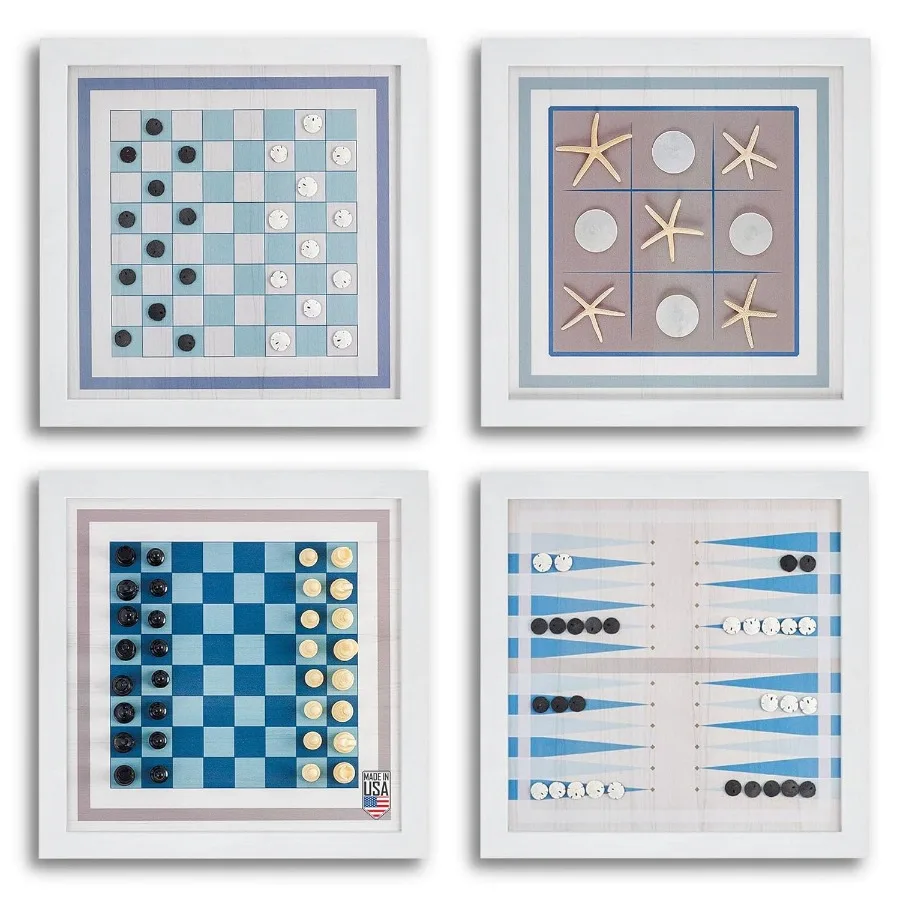 

Magnetic Canvas Game Set for Beach and Outdoor Use: Combines Chess Checkers Backgammon and TIC TAC TOE with a Compact Mounting