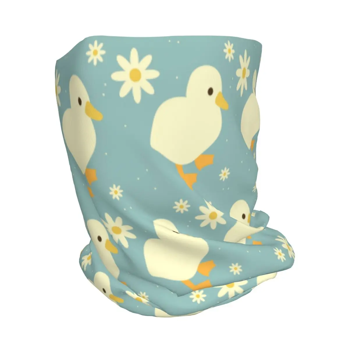 Cute Duckand Duck Flower Cartoon Pattern Bandana Neck Cover Mask Scarf Warm Cycling Scarf Beanies Hat for Men Women Adult Winter
