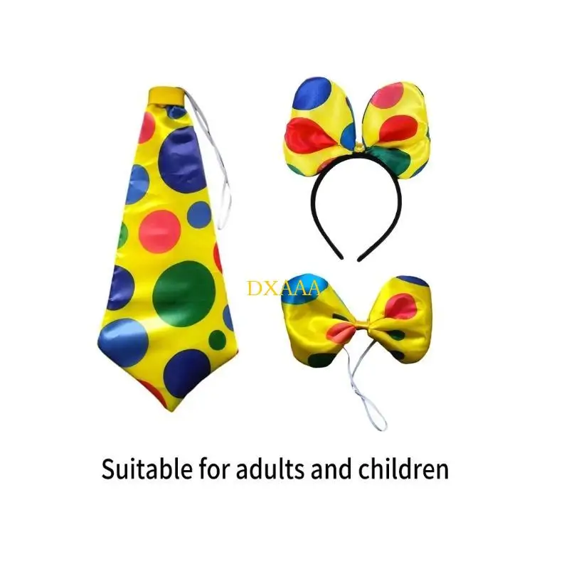 DXAA الملونة السيرك مهرج ربطة القوس فيونكة/ربطة العنق/هيباند خمر نمط تأثيري مهرج لوازم عيد الميلاد تظهر العروض أدوات