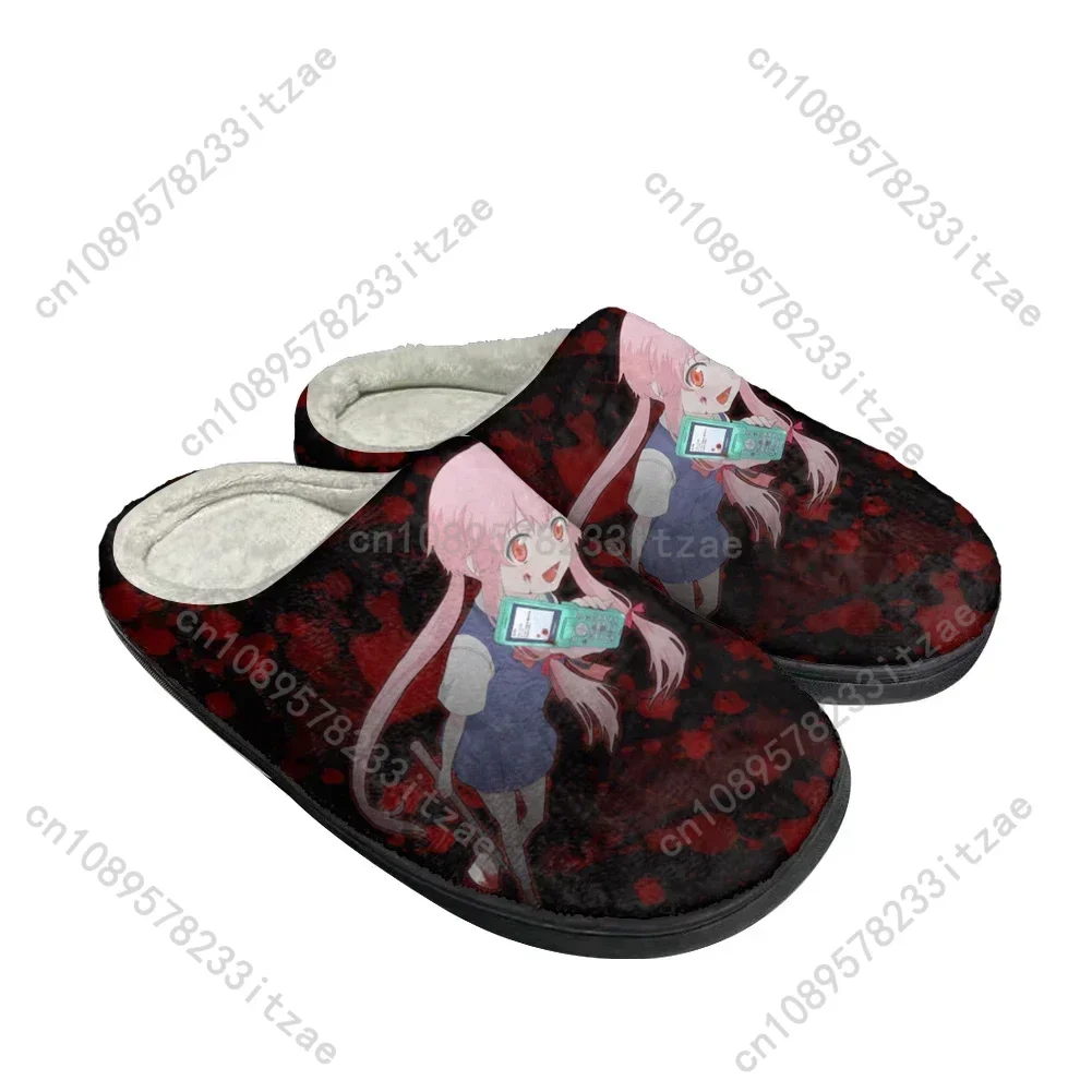 Hot Gasai Yuno Home Cotton Custom Slippers Mens Womens Teenager Latest Bedroom Plush Indoor Keep Warm Shoes Thermal Slipper