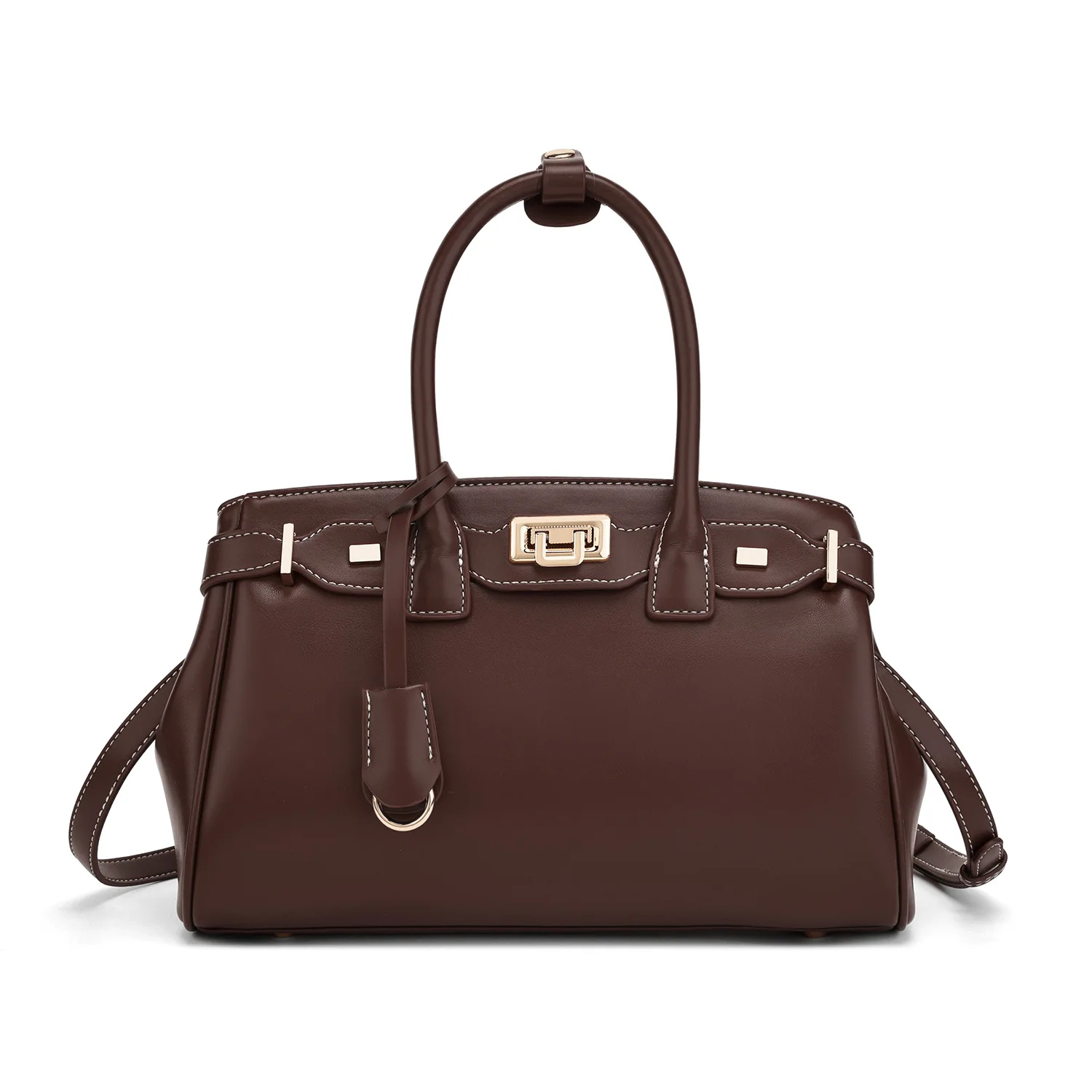 

Женская сумка через плечо: новая нишевая модель, большая вместимость, с длинной платиновой пряжкой, модный дизайн, однотонная, на плечо, сумка-тоут