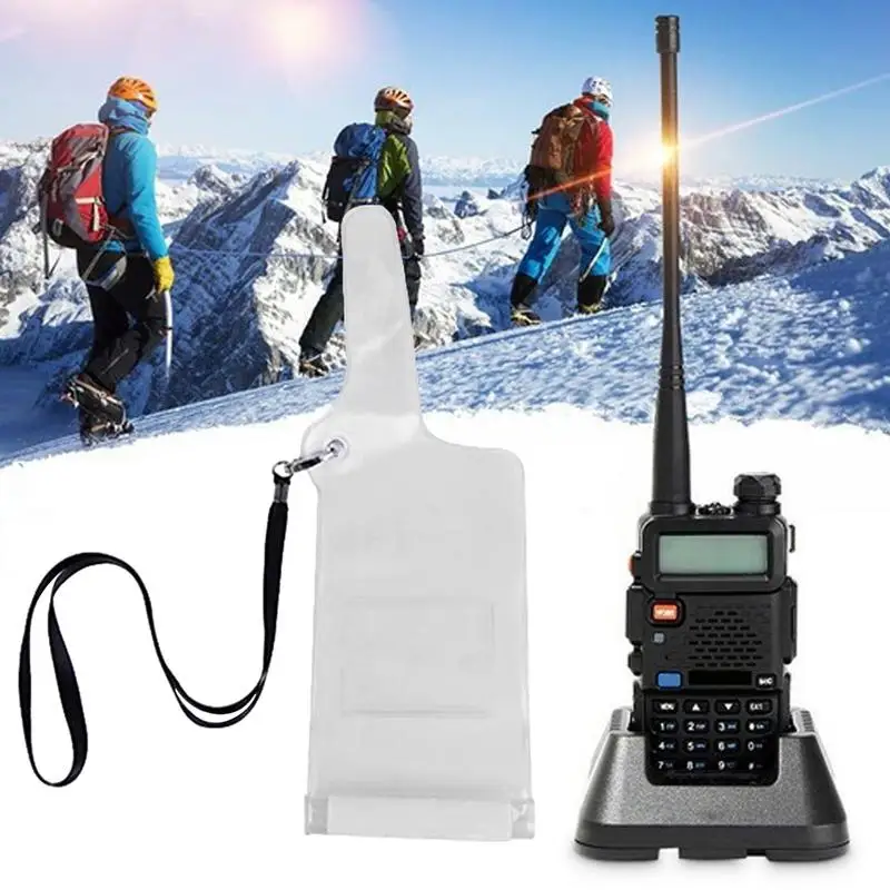 แบบพกพาโปร่งใส PVC กระเป๋ากันน้ําสําหรับ Baofeng UV-5R UV-82 BF-888S Walkie Talkies กระเป๋ากันฝน