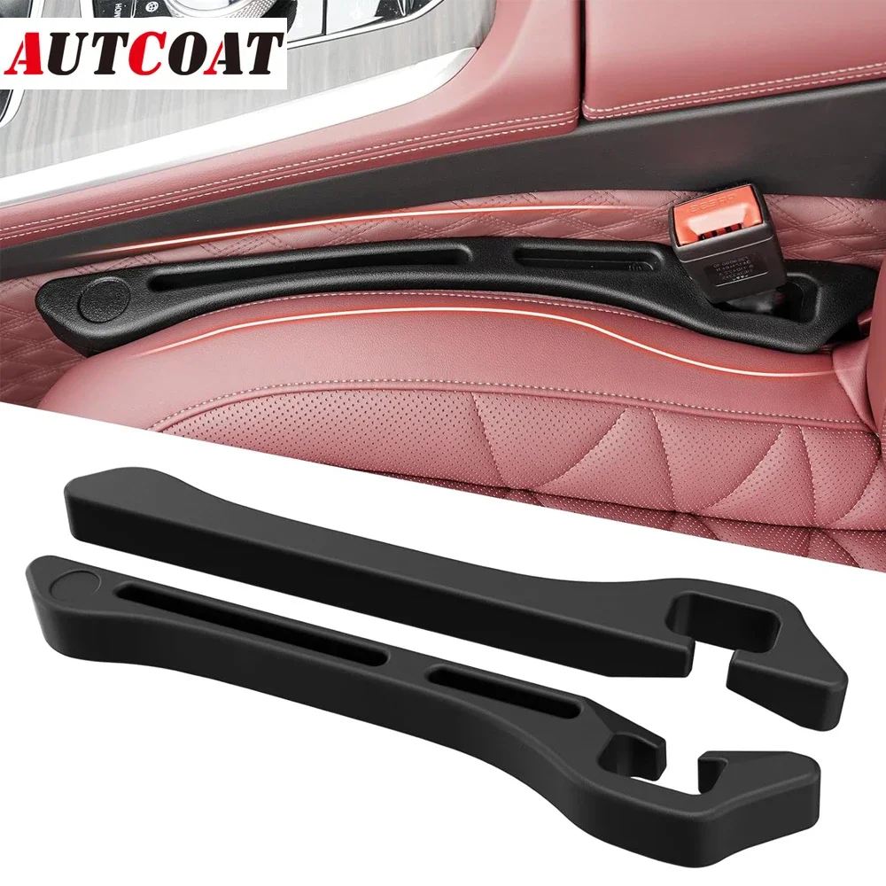 2PCS Car Seat Gap Filler with Organizer Universal Fit Between Seat Console Crack Plug Accessories Set