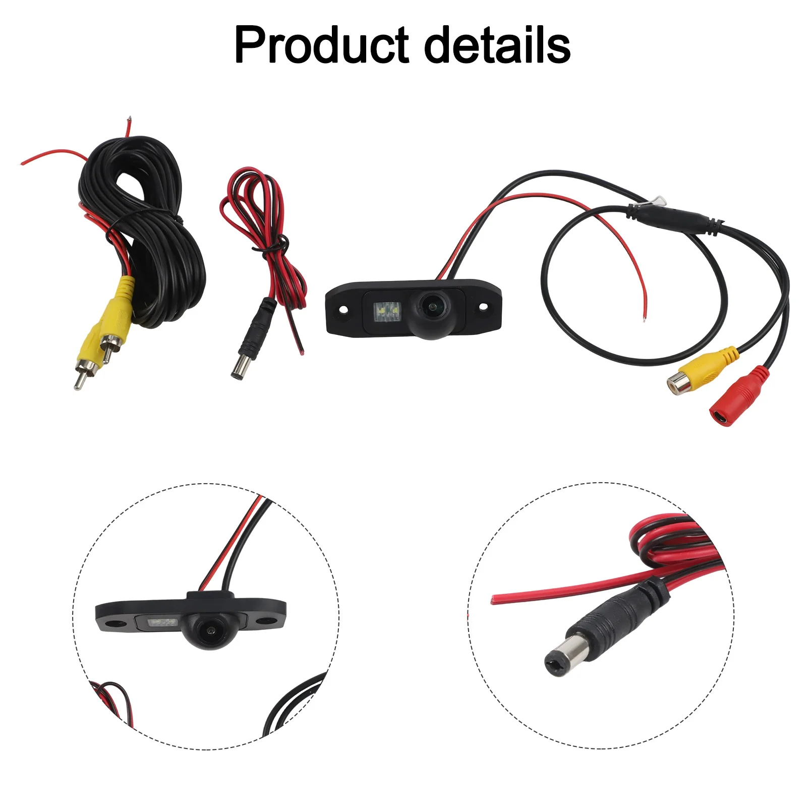 Car Parking Assistance Black Car Rear View Camera Parking Sensor Camera For XC60 170 Lens Angle 80mA Current Consumption