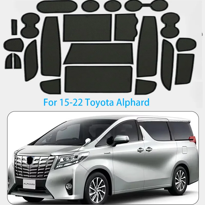 CAR door slot pad for 15-22 Toyota Alphard 30 Series ALPHARD door groove pad, water cup pad, car interior anti slip pad