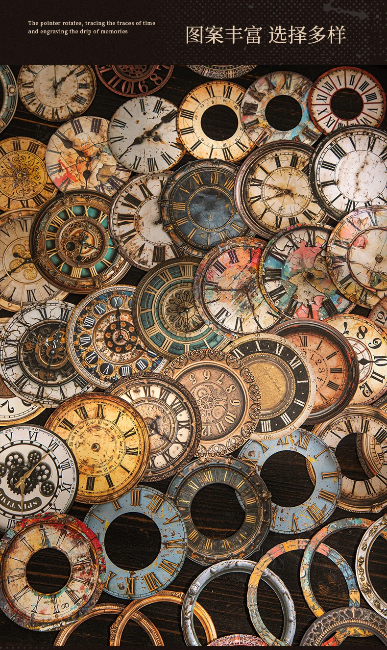 15 Stück/Packung Vintage mechanische Uhr Aufkleber dekorative DIY Scrapbooking Materialien Kunst Collage Briefpapier Ästhetik Aufkleber – Detail 8