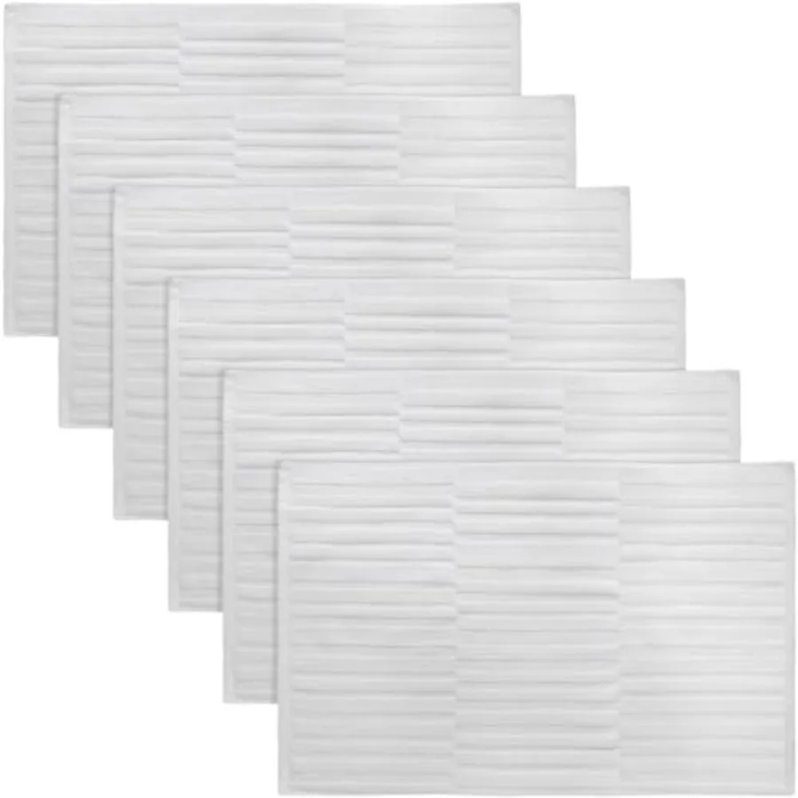 

6 Pcs Bath Mat Towel Sets 31.5 x 19.7 Inches Absorbent Cotton Bath Mats for Bathroom Bathmats Washable Soft Fade Resistant Cott