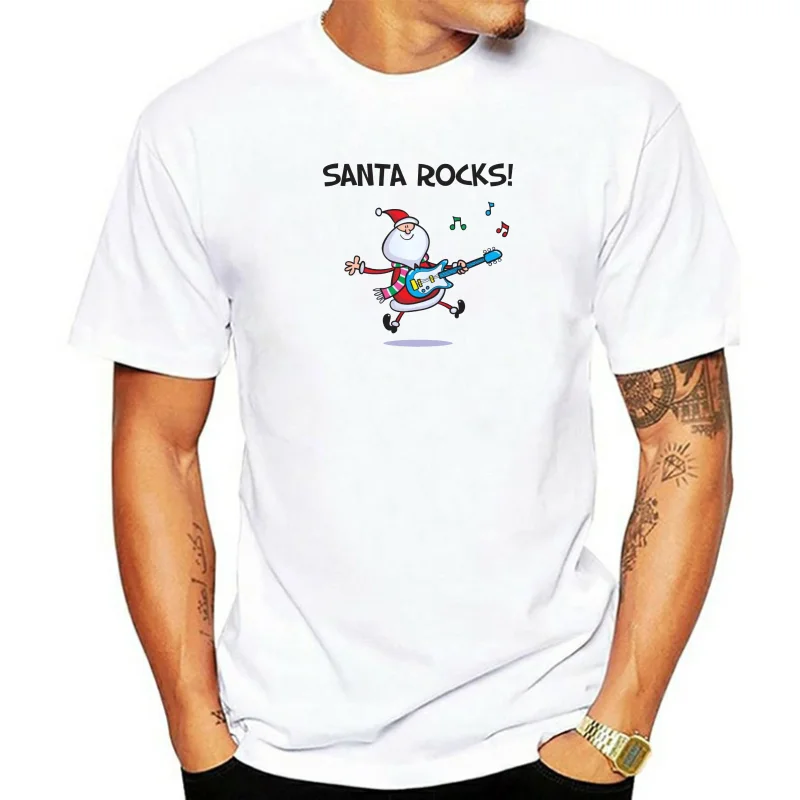 SANTA ROCKS T-SHIRT - Father Christmas Gift Present Novelty Claus Xmas Comical Shirts Men'S