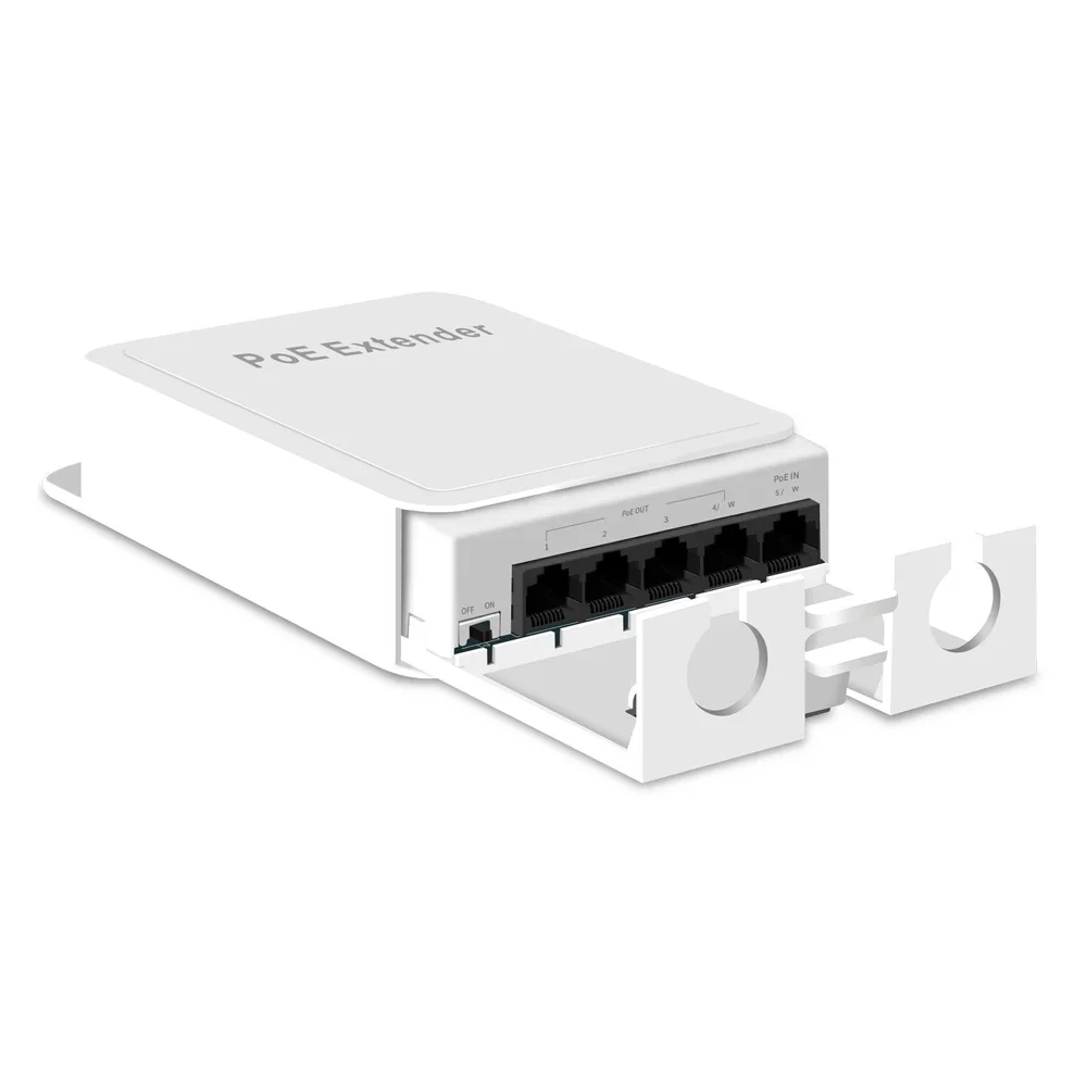 5 Ports POE Repeater Extender Plug&Play IEEE 802.3at/af Network Switch MAX 90W VLAN 250 Meters For POE IP Camera System