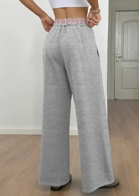 

Pant 2025 Fashion Latest Temperament Minimalist Style Chic New Color Blocking Spliced Straight Leg Pant for Women In Autumn 2025