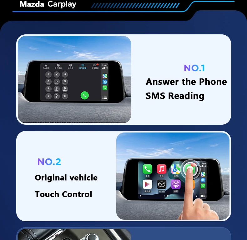 P2 Kabelgebundener Carplay Android Auto Adapter für Nachrüstung Mazda 2 3 6 CX3 CX5 CX8 MX5 USB HUB Kit TK78669U0C 00008FZ34 – Detail 13